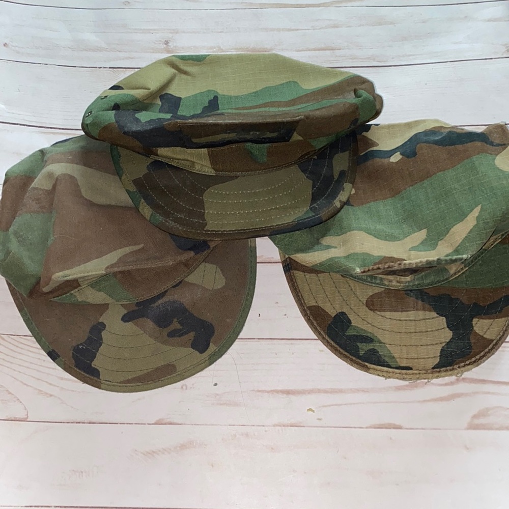 Vintage 90’s US Marine Corps woodland camo Utility Hat Cap uniform size S XS 21”